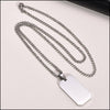 Collier dog tag acier inoxydable