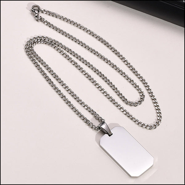Collier dog tag acier inoxydable