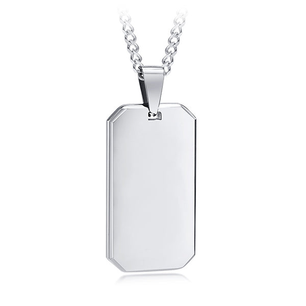 Collier dog tag acier inoxydable