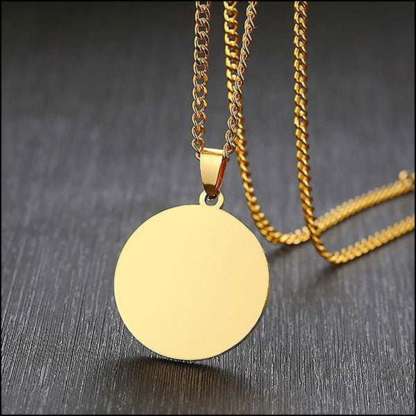 Collier plaque ronde