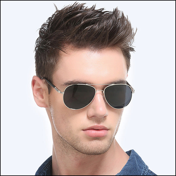 Lunette de soleil homme style aviateur