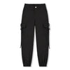 Pantalon cargo noir avec ceinture