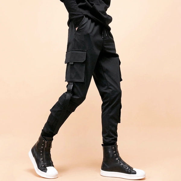 Pantalon cargo noir slim homme