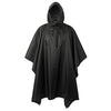 Poncho noir à capuche