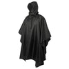 Poncho noir à capuche