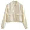 Veste aviateur femme beige