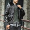 Blouson aviateur noir cuir homme