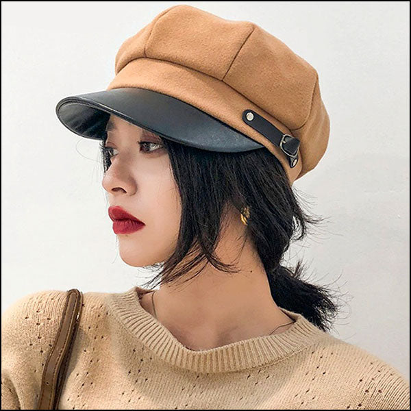 Casquette gavroche femme kaki