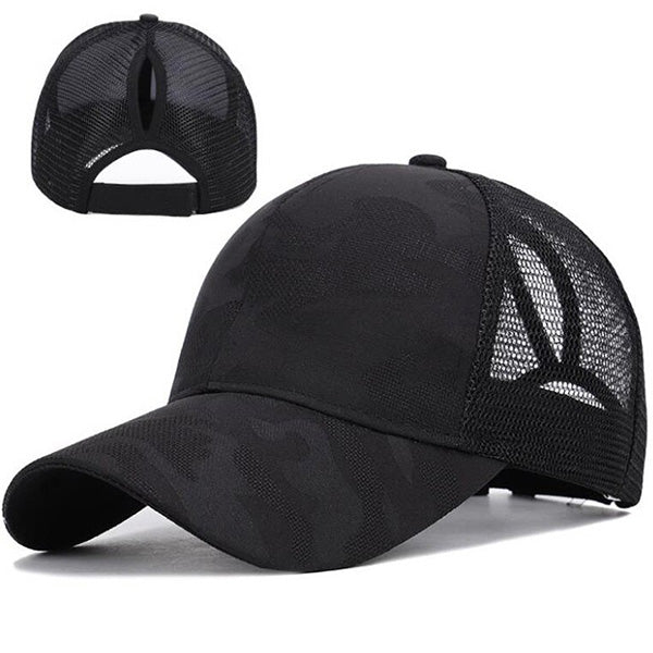 Casquette noire queue de cheval