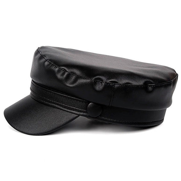 Casquette simili cuir femme
