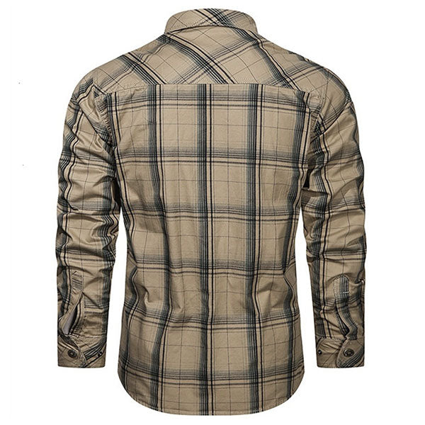 Chemise kaki style militaire homme