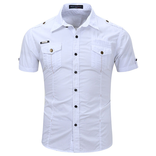Chemise militaire blanche homme