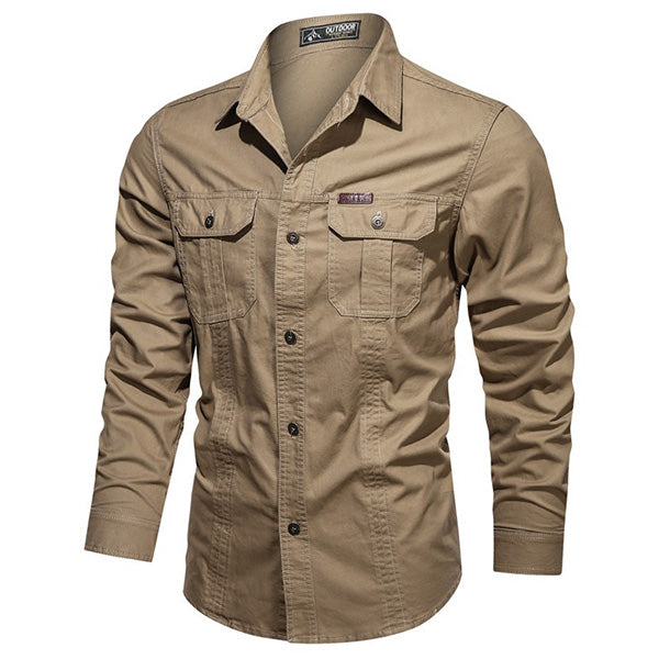 Chemise militaire kaki homme
