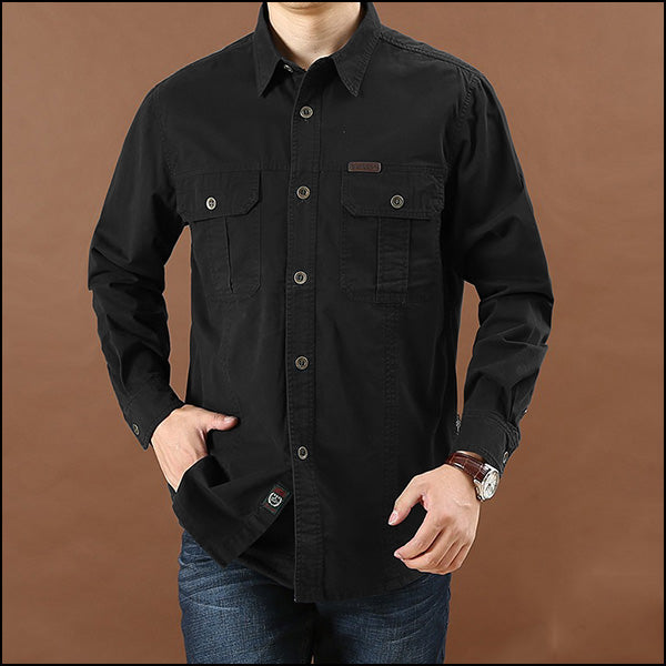 Chemise militaire noir homme