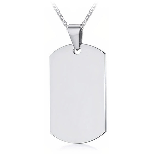 Collier plaque militaire argent