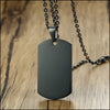 Collier plaque militaire noir
