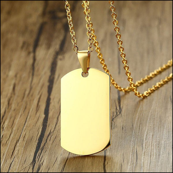 Collier Plaque Militaire Or Boutique Militaire