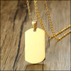 Collier plaque militaire or