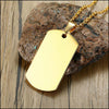 Collier plaque militaire or