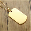 Collier plaque militaire or