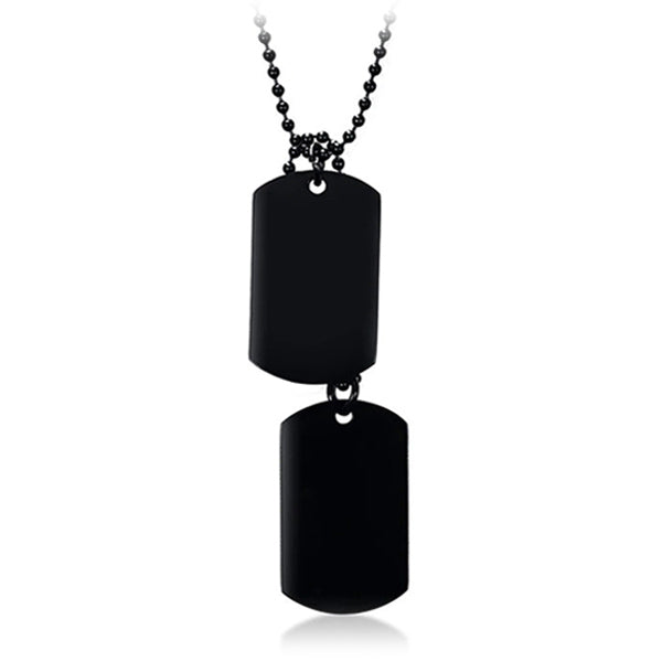 Collier plaques militaires en acier inoxydable