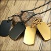 Collier plaques militaires en acier inoxydable