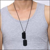 Collier plaques militaires en acier inoxydable
