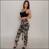Pantalon camouflage femme kaki