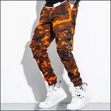 Pantalon camouflage homme orange