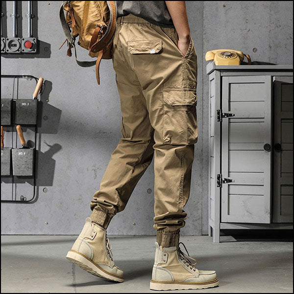 Pantalon cargo beige homme