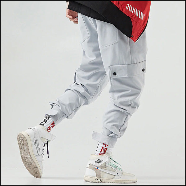 Pantalon cargo gris clair homme