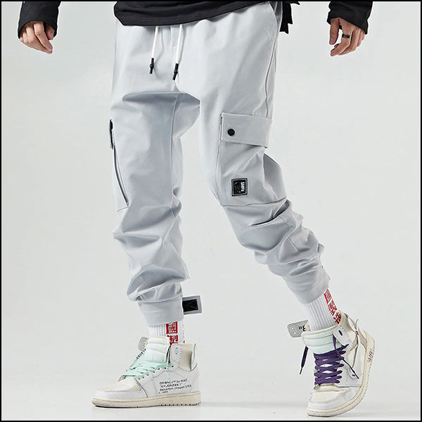 Pantalon cargo gris clair homme