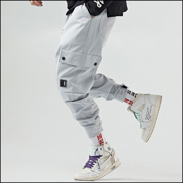 Pantalon cargo gris clair homme