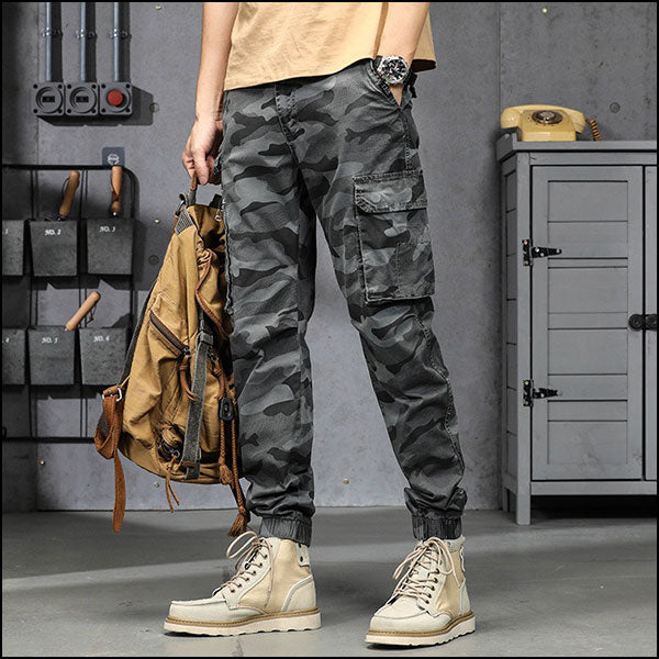Pantalon cargo gris homme