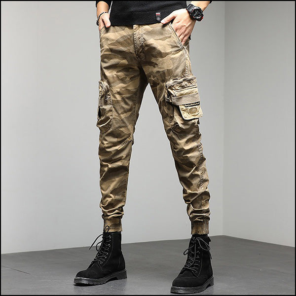 Pantalon cargo motif camouflage homme