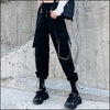 Pantalon cargo noir chaine