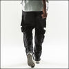 Pantalon cargo noir large homme