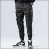 Pantalon cargo satiné noir