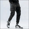 Pantalon cargo satiné noir