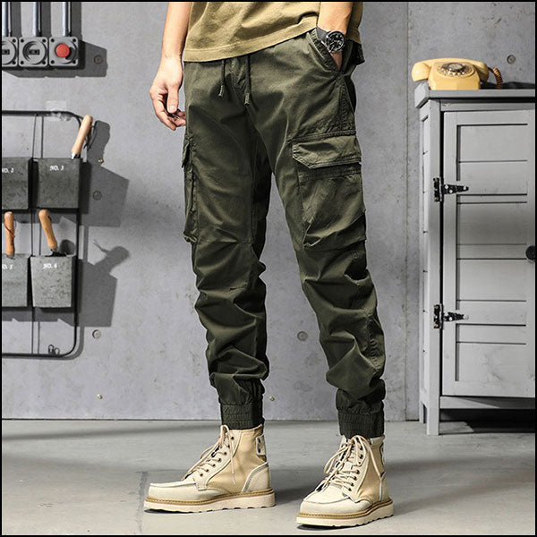 Pantalon cargo vert kaki homme