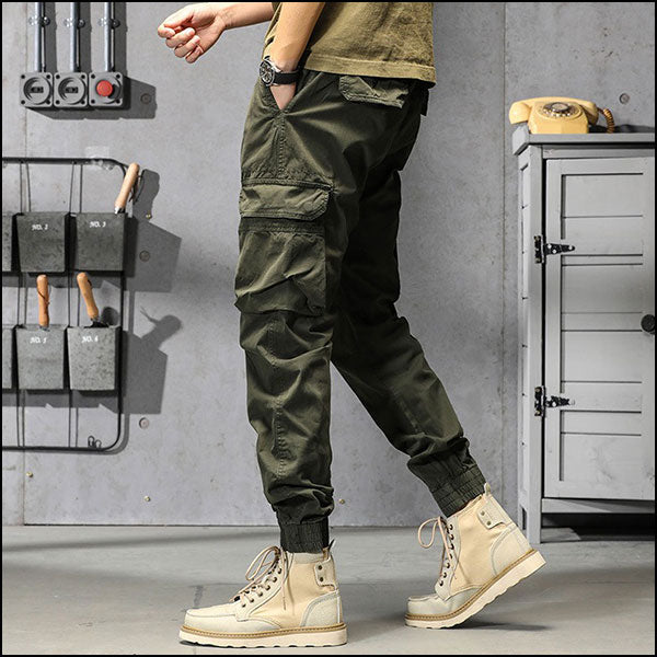 Pantalon cargo vert kaki homme