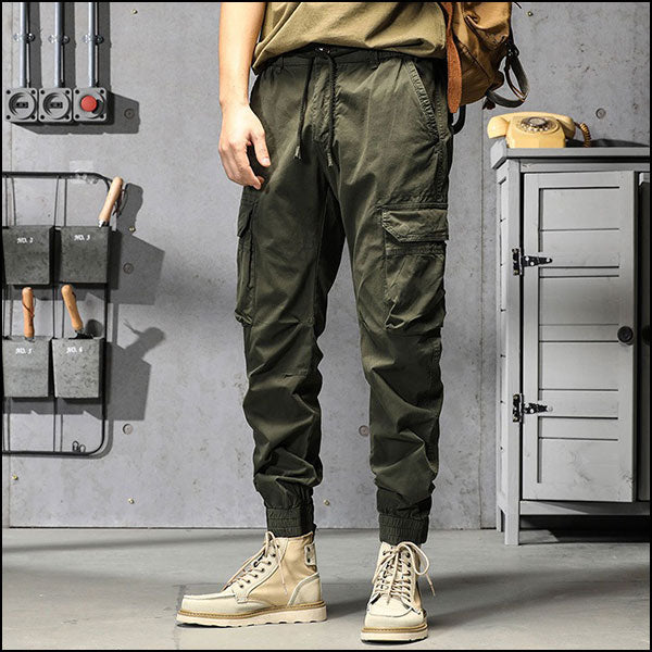 Pantalon cargo vert kaki homme