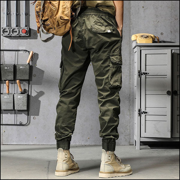 Pantalon cargo vert kaki homme