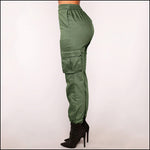 Pantalon militaire femme taille haute