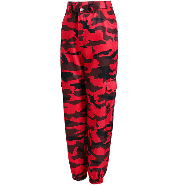 Pantalon militaire rouge femme