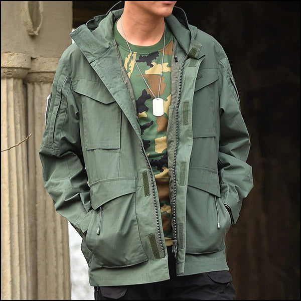 Parka vert militaire homme