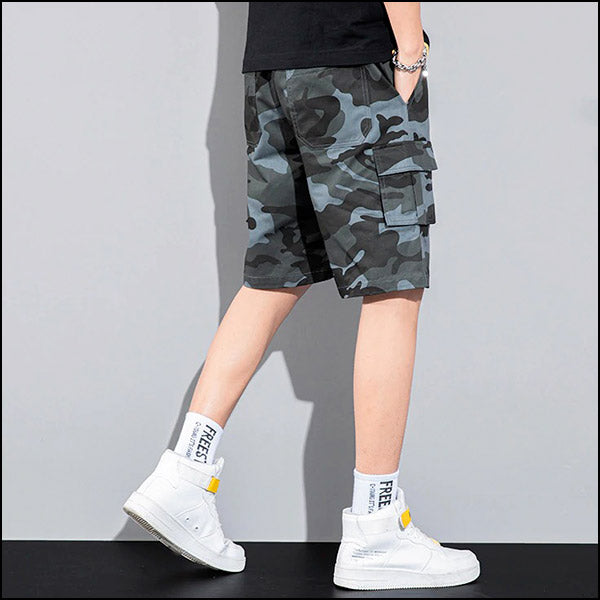 Short camouflage bleu