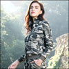 Veste camouflage femme grise